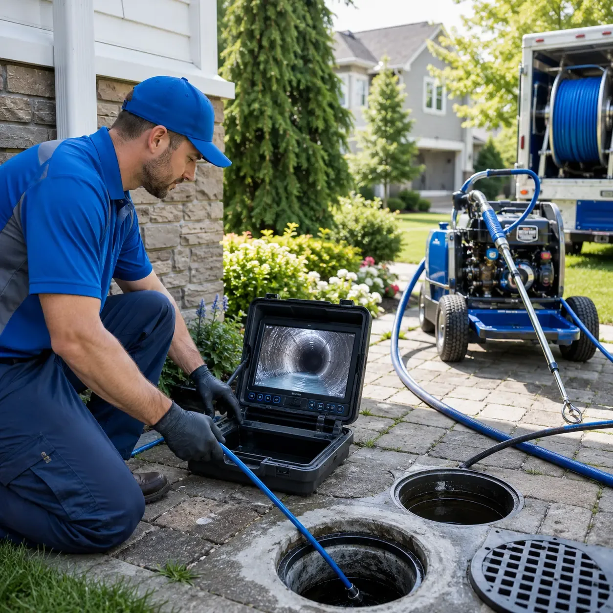 Outdoor drain cleaning professionals serving Newton Center, MA