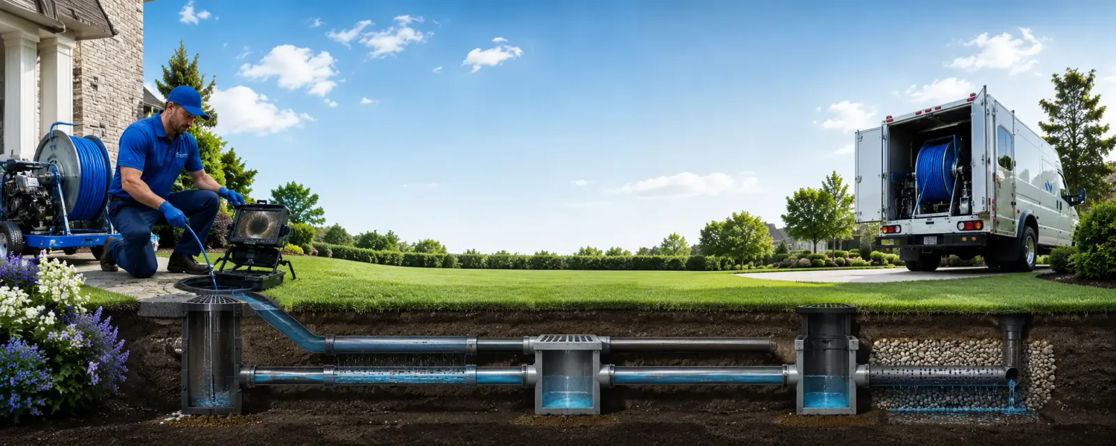 Outdoor drain cleaning information for Newton Center, MA